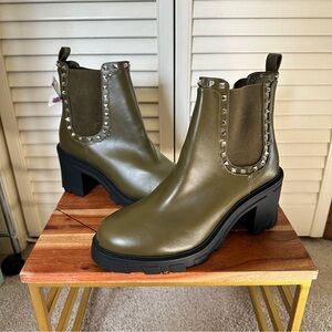 BCBG generation hunter green Studded heeled boots